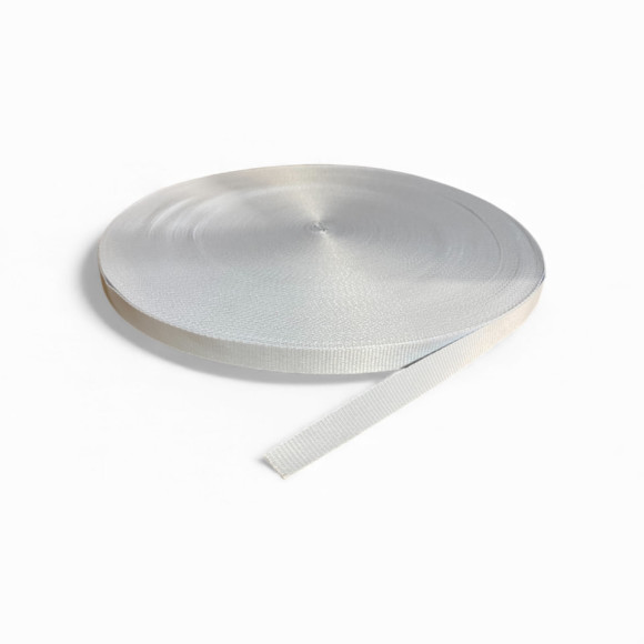 Стрічка репсова 25мм колір білий з друком логотипу 1 метр