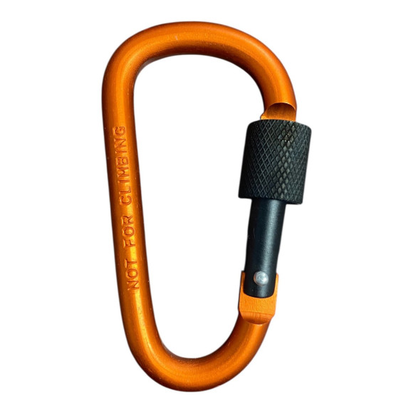 Сувенірний алюмінієвий карабін помаранчевий 40*77 для ключів на застібці з фіксатором