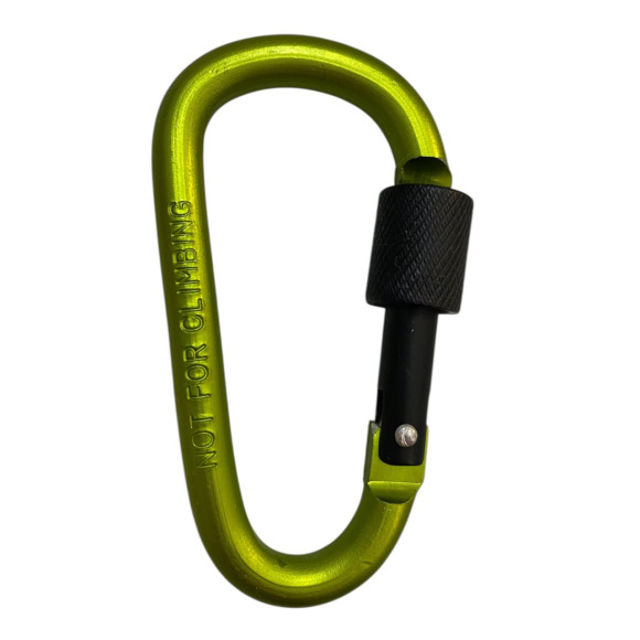 Сувенірний алюмінієвий карабін зелений 40*77 для ключів на застібці з фіксатором