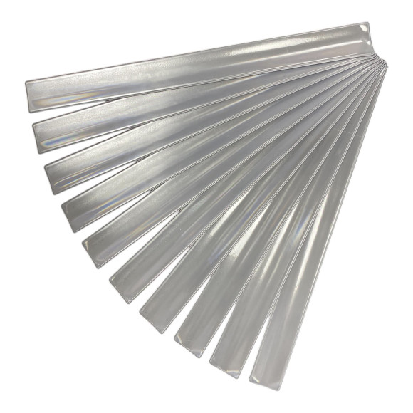 Светоотражающие браслеты 30*300мм комплект 10 шт белые