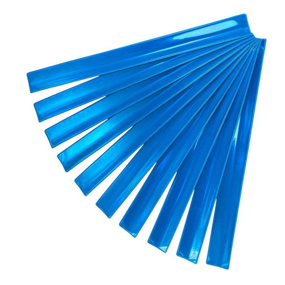 Светоотражающие браслеты 30*300мм комплект 10 шт голубые