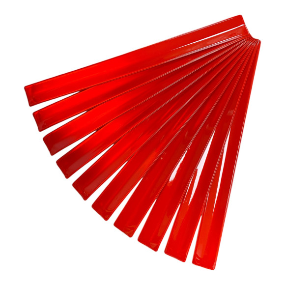 Светоотражающие браслеты 30*300мм комплект 10 шт красные