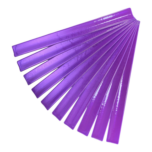 Светоотражающие браслеты 30*300мм комплект 10 шт фиолетовые