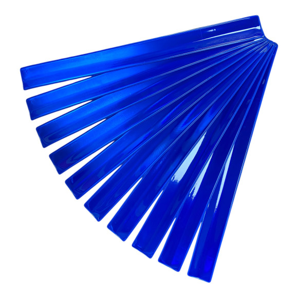 Светоотражающие браслеты 30*300мм комплект 10 шт синие