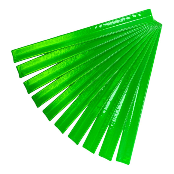 Светоотражающие браслеты 30*300мм комплект 10 шт зеленые