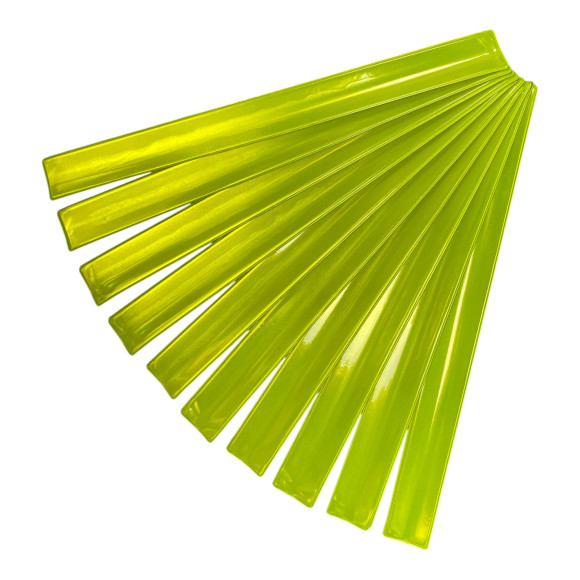 Светоотражающие браслеты 30*300мм комплект 10 шт желтые